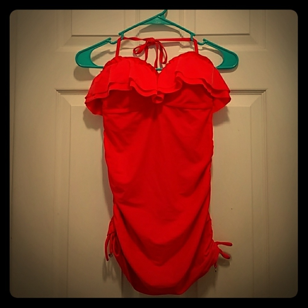 Hapari coral tankini top, with built in bra